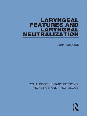cover image of Laryngeal Features and Laryngeal Neutralization